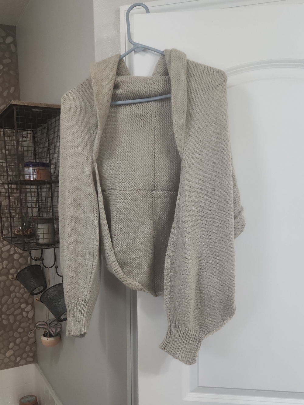 Cozy Open-Front Women's Sweater Cardigan - Light Taupe